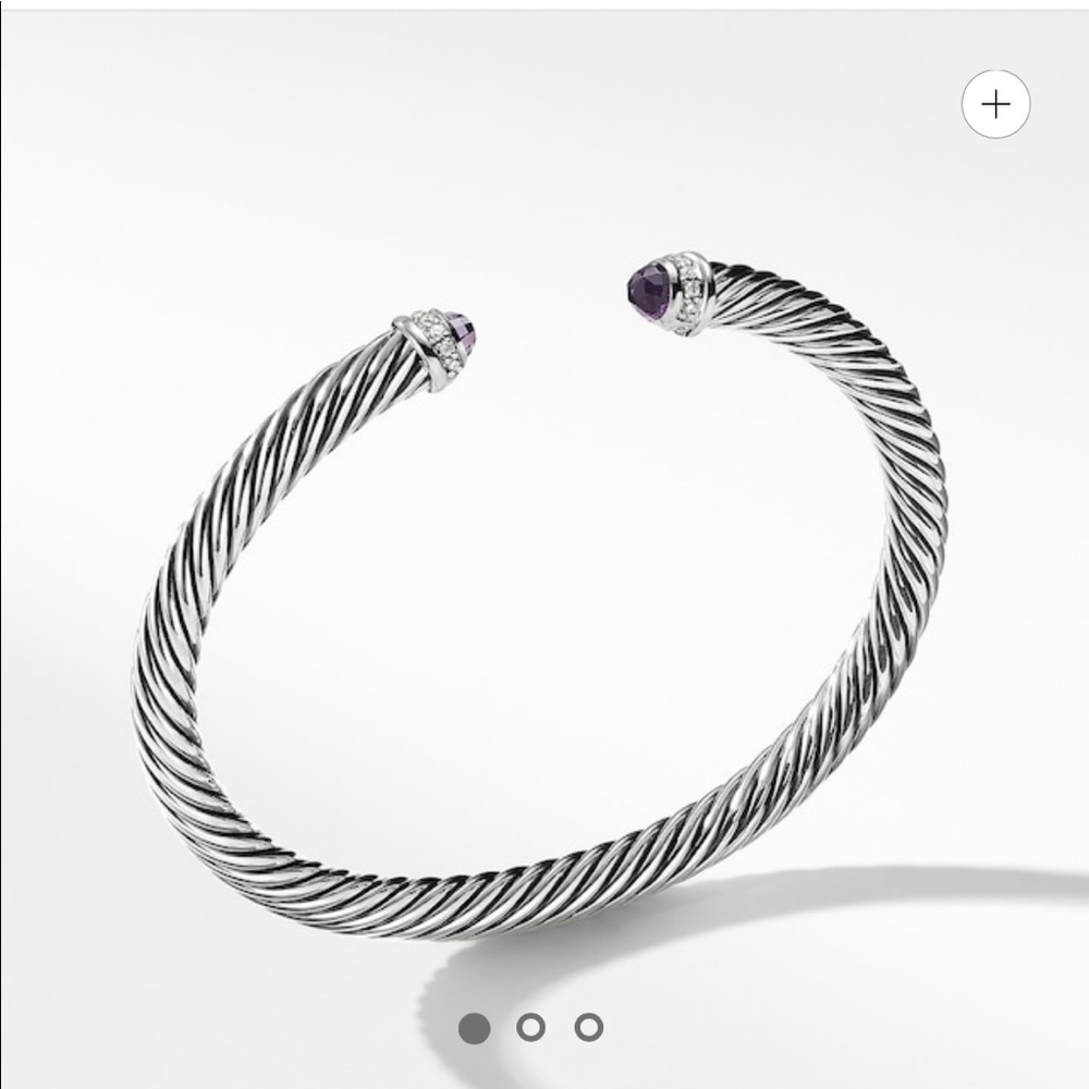 David Yurman Bracelet w/ Amethyst + Diamonds, 5mm